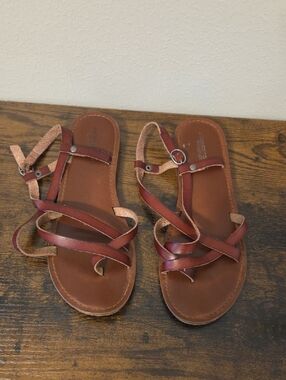 American Eagle Outfitters Brown Strappy Flat Sandals